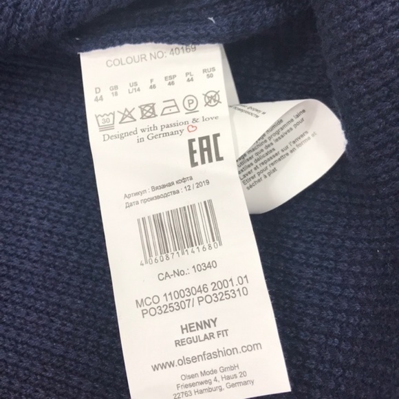 OLSEN Ribbed Cardigan with Front Pockets - Picture 5 of 5